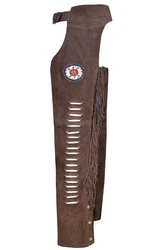 German Wear Lederhose GW957T Chaps Reiter Cowboy Western  Braun/Khaki/Dunkelbraun
