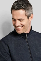 bugatti Sweatjacke mit Eingrifftaschen Dunkelblau/Hellblau/Blau/Grau