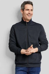 bugatti Sweatjacke mit Eingrifftaschen Dunkelblau/Hellblau/Blau/Grau