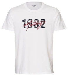 T-Shirt Lounge Shirt Hemd T-Shirt rotem Kontraststreifen und Mustangbranding