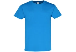 Fruit of the Loom Rundhalsshirt Ringspun Premium T-Shirt Hellblau/Blau/Türkis