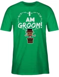 Shirtracer T-Shirt I am groom! JGA Herren Grün