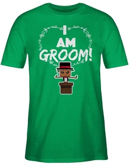 Shirtracer T-Shirt I am groom! JGA Herren Grün