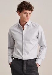 seidensticker Businesshemd Slim Langarm Kentkragen Uni Grau/Weiß/Braun/Khaki/Beige