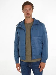 Tommy Hilfiger Steppjacke CL MIX MEDIA HOODED JACKET Blau/Grau/Hellblau/Dunkelblau