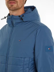 Tommy Hilfiger Steppjacke CL MIX MEDIA HOODED JACKET Blau/Grau/Hellblau/Dunkelblau