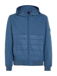 Tommy Hilfiger Steppjacke CL MIX MEDIA HOODED JACKET Blau/Grau/Hellblau/Dunkelblau