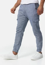 Indicode Cargo Stoffhose Booth Grau/Blau/Hellblau