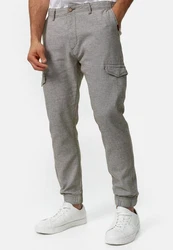 Indicode Cargo Stoffhose Booth Hellgrau/Khaki/Grau