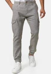 Indicode Cargo Stoffhose Booth Hellgrau/Khaki/Grau