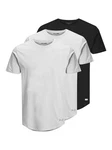 Jack & Jones T-Shirt JJENOA 3er Pack Weiß/Schwarz/Grau/Hellgrau/Dunkelblau
