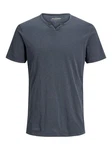 Jack & Jones T-Shirt JJESPLIT NECK TEE Dunkelblau/Grau/Blau/Dunkelgrau
