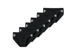 Schiesser Slip Organic Cotton mit seitlichen Streifen (3-St) im 6er Pack Schwarz