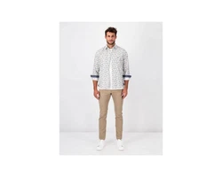 FYNCH-HATTON Langarmhemd Langarmshirt Premium Print orange