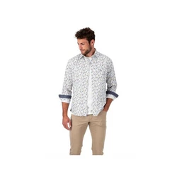 FYNCH-HATTON Langarmhemd Langarmshirt Premium Print orange