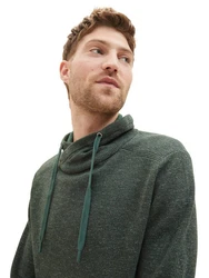 TOM TAILOR Strickpullover Stehkragen Khaki/Dunkelgrün