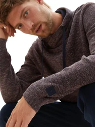 TOM TAILOR Strickpullover Stehkragen Dunkelrot/Braun/Hellblau/Rot/Bordeaux