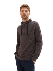 TOM TAILOR Strickpullover Stehkragen Dunkelrot/Braun/Hellblau/Rot/Bordeaux