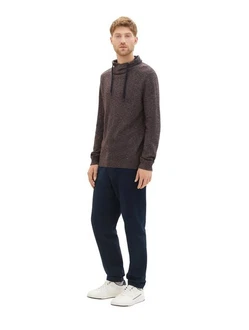 TOM TAILOR Strickpullover Stehkragen Dunkelrot/Braun/Hellblau/Rot/Bordeaux