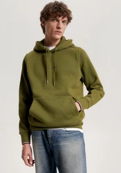 Tommy Hilfiger Sweatshirt Tommy Logo Tipped Hoody Dunkelgrün/Grün