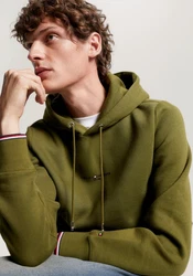 Tommy Hilfiger Sweatshirt Tommy Logo Tipped Hoody Dunkelgrün/Grün