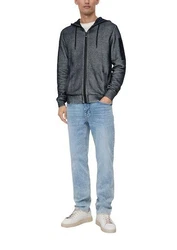s.Oliver Strickjacke mit Reißverschluss und Two-Tone-Struktur Dunkelblau/Dunkelgrau/Grau/Hellgrau