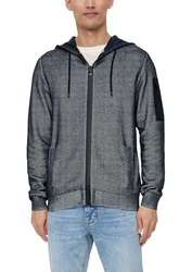 s.Oliver Strickjacke mit Reißverschluss und Two-Tone-Struktur Dunkelblau/Dunkelgrau/Grau/Hellgrau