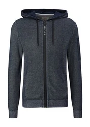 s.Oliver Strickjacke mit Reißverschluss und Two-Tone-Struktur Dunkelblau/Dunkelgrau/Grau/Hellgrau