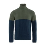 LIVING CRAFTS Rollkragenpullover PATRIZIO Dunkelgrün/Türkis/Blau