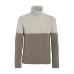 LIVING CRAFTS Rollkragenpullover PATRIZIO Beige/Grau/Braun
