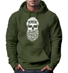 Neverless Hoodie Herren Totenkopf Nordisch Moin Hamburg Dialekt Skull Anker Dunkelgrün