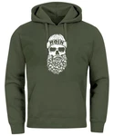 Neverless Hoodie Herren Totenkopf Nordisch Moin Hamburg Dialekt Skull Anker Dunkelgrün