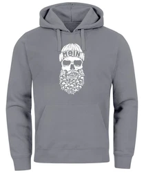 Neverless Hoodie Herren Totenkopf Nordisch Moin Hamburg Dialekt Skull Anker Grau/Dunkelgrau/Lila/Hellgrau