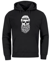 Neverless Hoodie Herren Totenkopf Nordisch Moin Hamburg Dialekt Skull Anker Schwarz/Grün/Lila