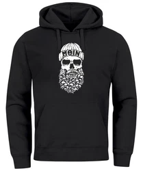 Neverless Hoodie Herren Totenkopf Nordisch Moin Hamburg Dialekt Skull Anker Schwarz/Grün/Lila