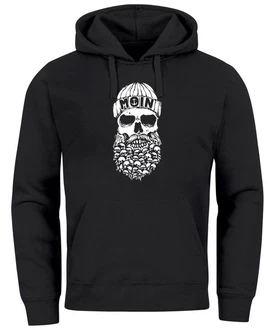 Neverless Hoodie Herren Totenkopf Nordisch Moin Hamburg Dialekt Skull Anker Schwarz/Grün/Lila