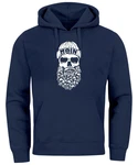 Neverless Hoodie Herren Totenkopf Nordisch Moin Hamburg Dialekt Skull Anker Dunkelblau/Blau