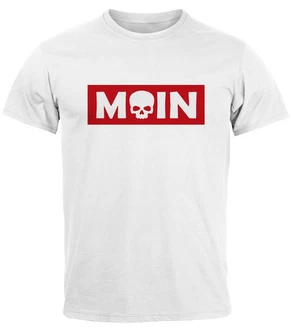 Neverless Print-Shirt Herren T-Shirt Schriftzug Moin Skull Totenkopf Parodie Neverless Print-Shirt Herren T-Shirt Schriftzug Moin Skull Totenkopf Parodie
