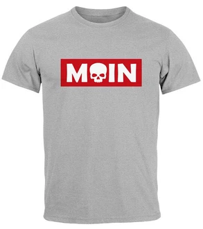 Neverless Print-Shirt Herren T-Shirt Schriftzug Moin Skull Totenkopf Parodie Beige/Grau/Rot/Hellblau Neverless Print-Shirt Herren T-Shirt Schriftzug Moin Skull Totenkopf Parodie Beige/Grau/Rot/Hellblau