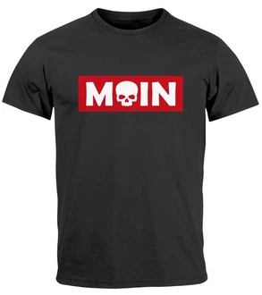 Neverless Print-Shirt Herren T-Shirt Schriftzug Moin Skull Totenkopf Parodie Schwarz/Rot/Beige/Grau/Dunkelgrau/Hellblau Neverless Print-Shirt Herren T-Shirt Schriftzug Moin Skull Totenkopf Parodie Schwarz/Rot/Beige/Grau/Dunkelgrau/Hellblau