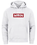Neverless Hoodie Herren Schriftzug Moin Skull Totenkopf Aufdruck Print Parodie Weiß/Dunkelrot/Beige/Rot/Bordeaux/Hellblau