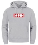 Neverless Hoodie Herren Schriftzug Moin Skull Totenkopf Aufdruck Print Parodie Hellblau/Beige/Grau/Rot/Dunkelrot