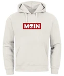 Neverless Hoodie Herren Schriftzug Moin Skull Totenkopf Aufdruck Print Parodie Beige