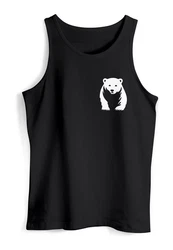 Neverless Tanktop Herren mit Aufdruck Brustprint Logo Braun