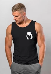 Neverless Tanktop Herren mit Aufdruck Brustprint Logo Braun