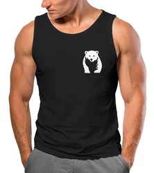 Neverless Tanktop Herren mit Aufdruck Brustprint Logo Braun