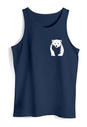 Neverless Tanktop Herren mit Aufdruck Brustprint Logo Dunkelblau/Blau/Braun