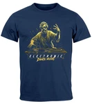 Neverless Print-Shirt Herren T-Shirt Eletronic Dance Music Michelangelo Techno DJ Fashion Lila/Blau