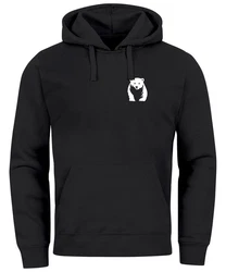 Neverless Hoodie Herren Print Aufdruck Logo Schwarz/Braun/Beige