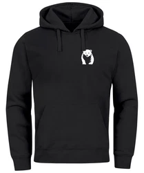 Neverless Hoodie Herren Print Aufdruck Logo Schwarz/Braun/Beige